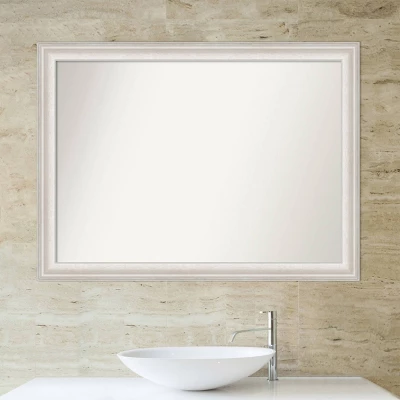 43" X 32" Non-Beveled Trio White Wash Silver Bathroom Wall Mirror - Amanti Art 7 43" X 32" Non-Beveled Trio White Wash Silver Bathroom Wall Mirror - Amanti Art - Image 5