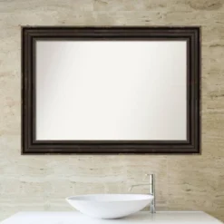 42" X 30" Non-Beveled Stately Bronze Bathroom Wall Mirror - Amanti Art -Lunara Bath Store GUEST b86d4546 6b04 4ced 8c6d df73259cc5ba