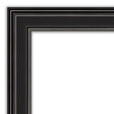 42" X 30" Non-Beveled Ridge Black Bathroom Wall Mirror - Amanti Art 4 42" X 30" Non-Beveled Ridge Black Bathroom Wall Mirror - Amanti Art - Image 2