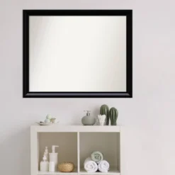 31" X 25" Non-Beveled Steinway Black Scoop Wood Bathroom Wall Mirror - Amanti Art 13 31" X 25" Non-Beveled Steinway Black Scoop Wood Bathroom Wall Mirror - Amanti Art -Lunara Bath Store GUEST bd7a34f9 4140 42db 94df 4d99e721ef1b