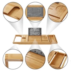 Casafield Bathtub Caddy, Expandable Bamboo Bath Tray And Tub Organizer For Bathroom -Lunara Bath Store GUEST bf812fe1 73a7 4968 ba43 a66e793d49ba