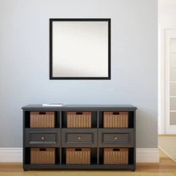 28" X 28" Non-Beveled Grace Narrow Bathroom Wall Mirror Brushed Metallic Black - Amanti Art -Lunara Bath Store GUEST c1936210 d2fd 4c42 85e0 5fde35d874c7