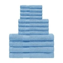 Modern Eco-Friendly Cotton Absorbent 12-Piece Assorted Towel Set - Blue Nile Mills -Lunara Bath Store GUEST c1d64f87 d880 4076 a044 ba2d9178d7fb