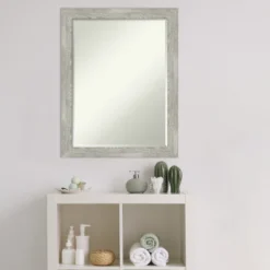 Amanti Art Dove Greywash Narrow Petite Bevel Bathroom Wall Mirror 27.5 X 21.5 In. -Lunara Bath Store GUEST c1dc7e42 c251 4b7a 932b 7fb626d673f3