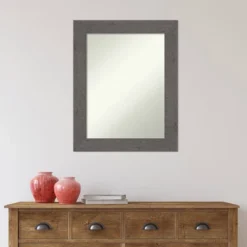 24" X 30" Non-Beveled Rustic Plank Gray Bathroom Wall Mirror - Amanti Art -Lunara Bath Store GUEST c369cffd 8c81 454a bbd4 a924d7c1a0f6