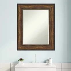 Amanti Art Ballroom Bronze Petite Bevel Bathroom Wall Mirror 31.5 X 25.5 In. -Lunara Bath Store GUEST c4f363cd 3f73 4a0d 8c36 7edd1682162b