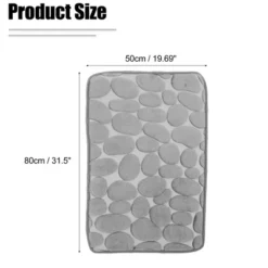 Unique Bargains Cobblestone Pattern Bathroom Rugs Polyester Bath Mat Machine Washable Gray 80x50cm -Lunara Bath Store GUEST c58471b2 03a3 4450 a678 e3fabc4faf5d