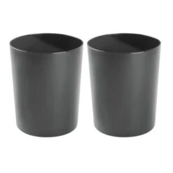 MDesign Metal Round Small Trash Can Wastebasket, 2 Pack -Lunara Bath Store GUEST c61b1fb9 2809 4cee a8b7 9a67a4ef39c1