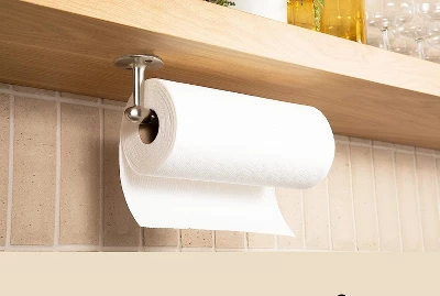 Aviano Hardware Wall Mounted Metal Paper Towel Holder - Silver 4 Aviano Hardware Wall Mounted Metal Paper Towel Holder - Silver - Image 2