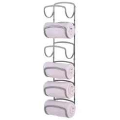 MDesign Metal Wall Mount Bathroom Towel Rack Holder, 6 Levels -Lunara Bath Store GUEST c7ddf470 f696 4957 b16b f750663feed2