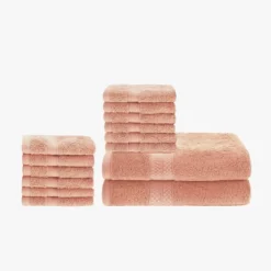 2 Piece Bath Towel And 12 Piece Face Towel Set, Rayon From Bamboo And Cotton, Plush And Thick, Solid Terry Towels With Dobby Border By Blue Nile Mills -Lunara Bath Store GUEST c8d2b09f 0879 4220 88bf 605384cb96b8