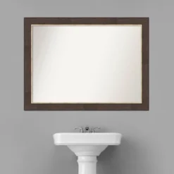 43" X 32" Non-Beveled Lined Bathroom Wall Mirror Bronze - Amanti Art -Lunara Bath Store GUEST c93fcf35 0df1 4f12 8f50 16497ffd84ce