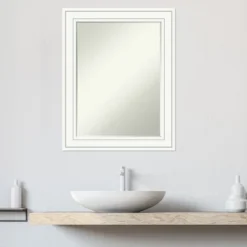 Amanti Art Craftsman White Petite Bevel Wood Bathroom Wall Mirror 29 X 23 In. -Lunara Bath Store GUEST ccc74ead 97c5 4857 9f8a dba3a20313b5