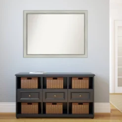 42" X 31" Non-Beveled Flair Patina Bathroom Wall Mirror Silver - Amanti Art -Lunara Bath Store GUEST ce2e9e7f 386a 44fa 8c00 2cbcd219ec7b