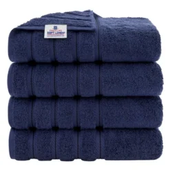 American Soft Linen 4 Pack Bath Towel Set, 100% Cotton, 27 Inch By 54 Inch Bath Towels For Bathroom -Lunara Bath Store GUEST cef2c996 104d 4162 982a c7ef1cdd5e29