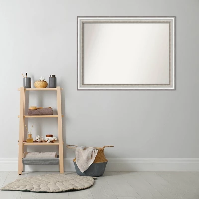 43" X 32" Non-Beveled Salon Silver Bathroom Wall Mirror - Amanti Art 9 43" X 32" Non-Beveled Salon Silver Bathroom Wall Mirror - Amanti Art - Image 7