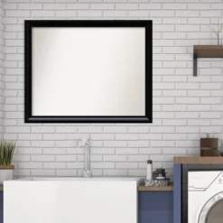 31" X 25" Non-Beveled Steinway Black Scoop Wood Bathroom Wall Mirror - Amanti Art 17 31" X 25" Non-Beveled Steinway Black Scoop Wood Bathroom Wall Mirror - Amanti Art -Lunara Bath Store GUEST d1d9ec40 c1c1 4b72 945b 3b521f514d48