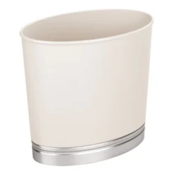 MDesign Oval Slim Plastic Small Trash Can Wastebasket -Lunara Bath Store GUEST d29c7a95 3344 499a 9f4c a273b7570acb