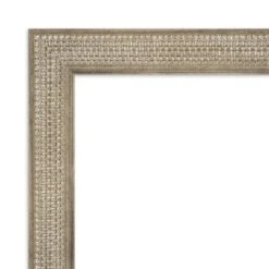 Amanti Art Trellis Silver Petite Bevel Wood Bathroom Wall Mirror 30 X 24 In.