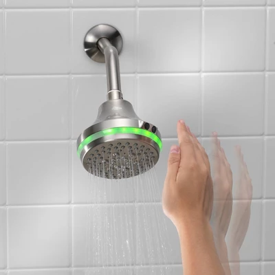 2.5 GPM Four Function Wall Mount Wave Sensor Shower Head With Temp LED - Tosca 3 2.5 GPM Four Function Wall Mount Wave Sensor Shower Head With Temp LED - Tosca