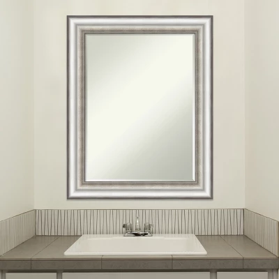 Amanti Art Salon Silver Petite Bevel Bathroom Wall Mirror 29.25 X 23.25 In. 6 Amanti Art Salon Silver Petite Bevel Bathroom Wall Mirror 29.25 X 23.25 In. - Image 4