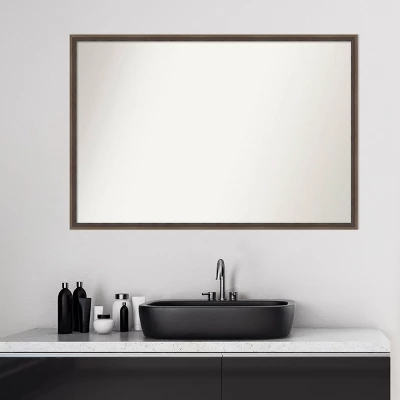 37" X 25" Non-Beveled Hardwood Wedge Wood Bathroom Wall Mirror Mocha Brown - Amanti Art 8 37" X 25" Non-Beveled Hardwood Wedge Wood Bathroom Wall Mirror Mocha Brown - Amanti Art - Image 6