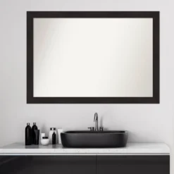 40" X 28" Non-Beveled Furniture Narrow Bathroom Wall Mirror Espresso Brown - Amanti Art -Lunara Bath Store GUEST d68f7082 db18 49d4 9628 12b239ef7297