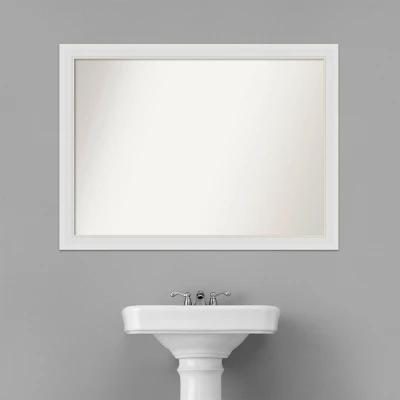 42" X 31" Non-Beveled Flair Narrow Bathroom Wall Mirror Soft White - Amanti Art 9 42" X 31" Non-Beveled Flair Narrow Bathroom Wall Mirror Soft White - Amanti Art - Image 7