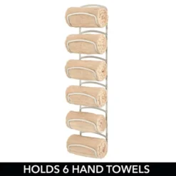 MDesign Metal Wall Mount Bathroom Towel Rack Holder, 6 Levels