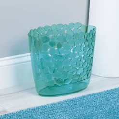 MDesign Plastic Small Oval Trash Can Wastebasket, Pebble Design -Lunara Bath Store GUEST d95b0aed 3b9e 48f5 9bcd ae8a21282d1f