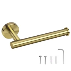 Unique Bargains Bathroom Rustproof Stainless Steel Brushed Fixed Toilet Paper Holders