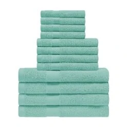 Modern Eco-Friendly Cotton Absorbent 12-Piece Assorted Towel Set - Blue Nile Mills -Lunara Bath Store GUEST db30e2dc 64ca 4e26 8e2a c8c011623188