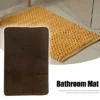 Unique Bargains Solid Color Pattern Bathroom Rugs Polyester Bath Mat Machine Washable Brown 90x60cm -Lunara Bath Store GUEST dc21dd04 b3cd 40d2 a164 60e7e7b9cd51