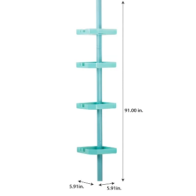 4 Tier Tension Corner Shower Caddy - Bath Bliss 4 4 Tier Tension Corner Shower Caddy - Bath Bliss - Image 2