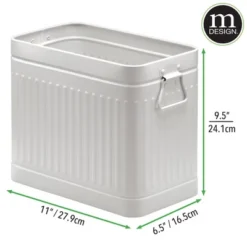 MDesign Metal Rectangle Trash Can Wastebasket, Garbage Bin, Handles -Lunara Bath Store GUEST dcfc8967 2faf 4012 8645 8dec51d812ac