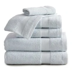 Market & Place Cotton Quick Dry Ribbed 6-Piece Bath Towel Set -Lunara Bath Store GUEST dd0a1054 df6c 4f74 9553 95d3441b2152