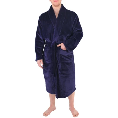 Hudson Home Collection Mens Boy Shawl Collar Plush Robe, Navy, Large X-Large (Lxl) 5 Hudson Home Collection Mens Boy Shawl Collar Plush Robe, Navy, Large X-Large (Lxl) - Image 3