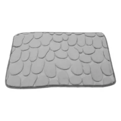 Unique Bargains Cobblestone Pattern Bathroom Rugs Polyester Bath Mat Machine Washable Gray 80x50cm -Lunara Bath Store GUEST dff22869 e15d 41df b2b2 acac67f5561e