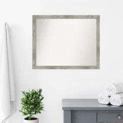 31" X 25" Non-Beveled Dove Square Bathroom Wall Mirror Gray Wash - Amanti Art -Lunara Bath Store GUEST e0218acc c39f 4588 8dde 29aaf836f6ee