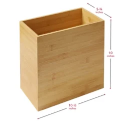 Casafield Bamboo Waste Basket, Rectangular Narrow Trash Can For Bathroom, Bedroom, Office -Lunara Bath Store GUEST e166f6f2 9340 4da5 be4a 5bda1888fd86