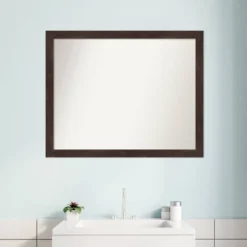 31" X 25" Non-Beveled Fresco Wood Bathroom Wall Mirror Dark Walnut Brown - Amanti Art 17 31" X 25" Non-Beveled Fresco Wood Bathroom Wall Mirror Dark Walnut Brown - Amanti Art -Lunara Bath Store GUEST e16b56d0 15a3 45f8 9f76 261337da9464