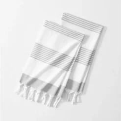 Boho Harper Stripe Knotted Tassel Hand Towels Set Of 2 - 16" X 30" - Elrene Home Fashions 11 Boho Harper Stripe Knotted Tassel Hand Towels Set Of 2 - 16" X 30" - Elrene Home Fashions -Lunara Bath Store GUEST e4e610e6 086c 4c18 bfdd 9b4518cf4038