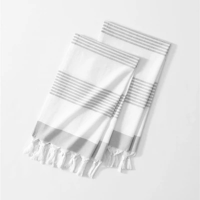 Boho Harper Stripe Knotted Tassel Hand Towels Set Of 2 - 16" X 30" - Elrene Home Fashions 7 Boho Harper Stripe Knotted Tassel Hand Towels Set Of 2 - 16" X 30" - Elrene Home Fashions - Image 5