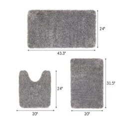 Sussexhome Solid Gray / Dark Gray Bathroom Rugs Sets, Shower Rugs With Toilet Rugs U Shaped, Non Slip Bath Mats, Machine Washable Bath Mat, Absorbent Bath Mat, Bathroom Decor 15 Sussexhome Solid Gray / Dark Gray Bathroom Rugs Sets, Shower Rugs With Toilet Rugs U Shaped, Non Slip Bath Mats, Machine Washable Bath Mat, Absorbent Bath Mat, Bathroom Decor -Lunara Bath Store GUEST e63081eb 2547 4295 9ce9 2bbd101d4d7d