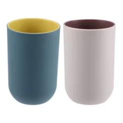 Unique Bargains 2Pcs Bathroom Tumblers Bathroom Toothbrush Cup Blue 4.33''x2.76'' 350ml -Lunara Bath Store GUEST e6ce43a3 1a13 43f4 a902 a3ef0cc52649