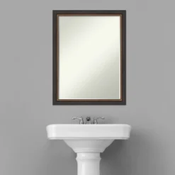 Amanti Art Ashton Black Petite Bevel Wood Bathroom Wall Mirror 26.5 X 20.5 In. -Lunara Bath Store GUEST e7842299 6657 4a6c bf3e 8f9610882a1f