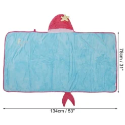 Unique Bargains Soft Absorbent Coral Fleece Hooded Towel For Bathroom Classic Design 53"x31" Light Blue 1 Pc -Lunara Bath Store GUEST e7e7d271 6694 4a93 89d9 990cd61b0829