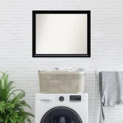 31" X 25" Non-Beveled Steinway Black Scoop Wood Bathroom Wall Mirror - Amanti Art 16 31" X 25" Non-Beveled Steinway Black Scoop Wood Bathroom Wall Mirror - Amanti Art -Lunara Bath Store GUEST e81e3435 ee6f 47e9 bb12 e21bd39d9edf