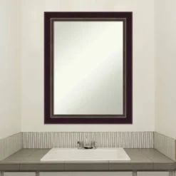 22" X 28" Non-Beveled Signore Bronze Wood Bathroom Wall Mirror - Amanti Art -Lunara Bath Store GUEST e86436c3 cd08 4a6e b974 122c86aba62e