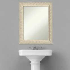 24" X 30" Non-Beveled Fair Baroque Wood Bathroom Wall Mirror Cream - Amanti Art 13 24" X 30" Non-Beveled Fair Baroque Wood Bathroom Wall Mirror Cream - Amanti Art -Lunara Bath Store GUEST eab2ac7b 11b3 4a15 8395 de53a843e988